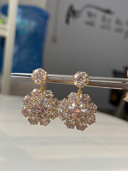 Pirmiana 2026 Jewelry Customized 3ct Round Shape 14k Yellow Gold And Yellow Gold Lab Grown Diamond  Earrings for Party Gift