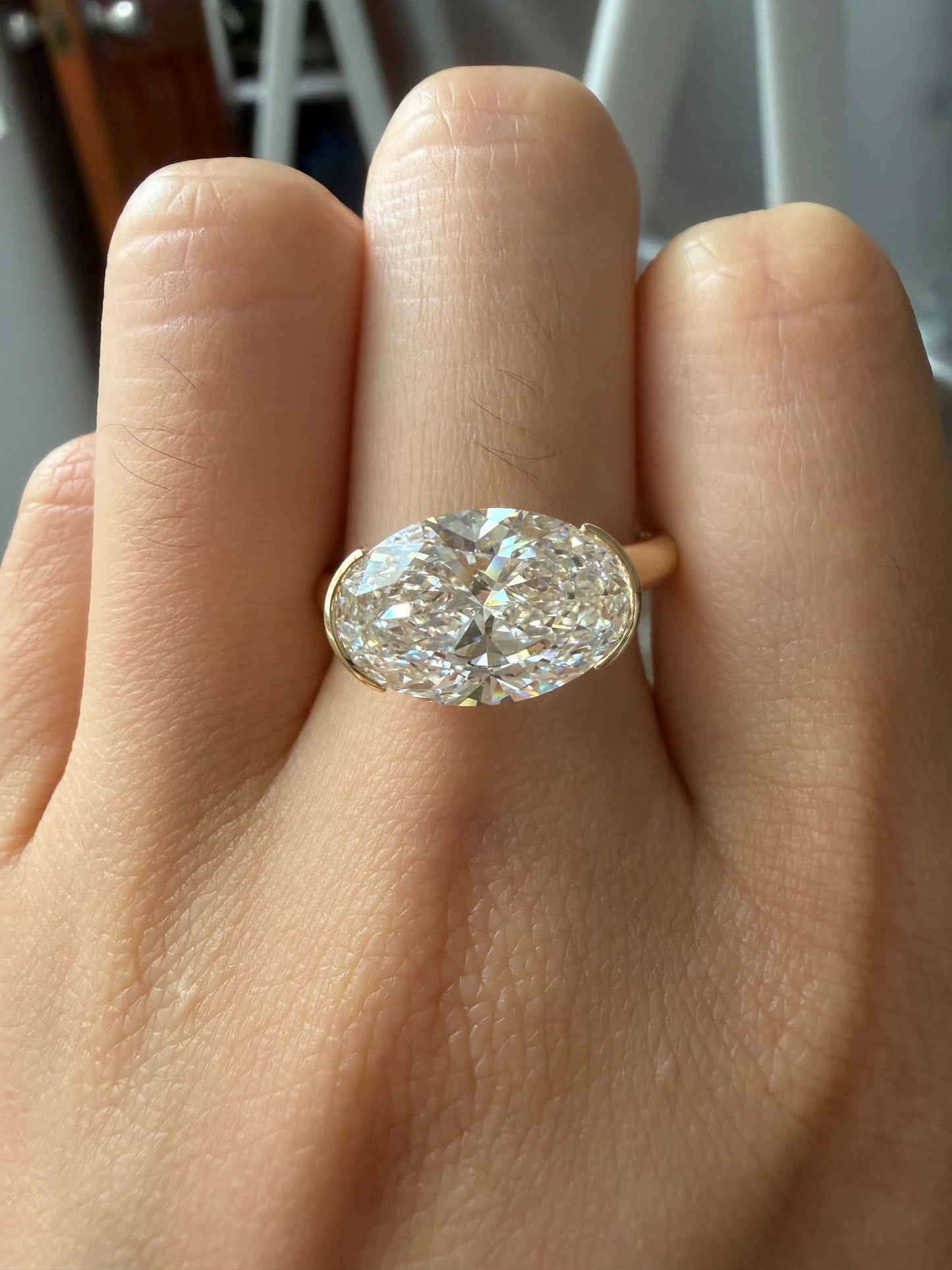 Pirmiana Jewelry Custom Design Ruif Jewelry Classic Design 14k and 18k yellow gold 4ct oval shaped Lab Grown Diamond Ring Engagement Wedding Band Rings for Women Fine Jewelry