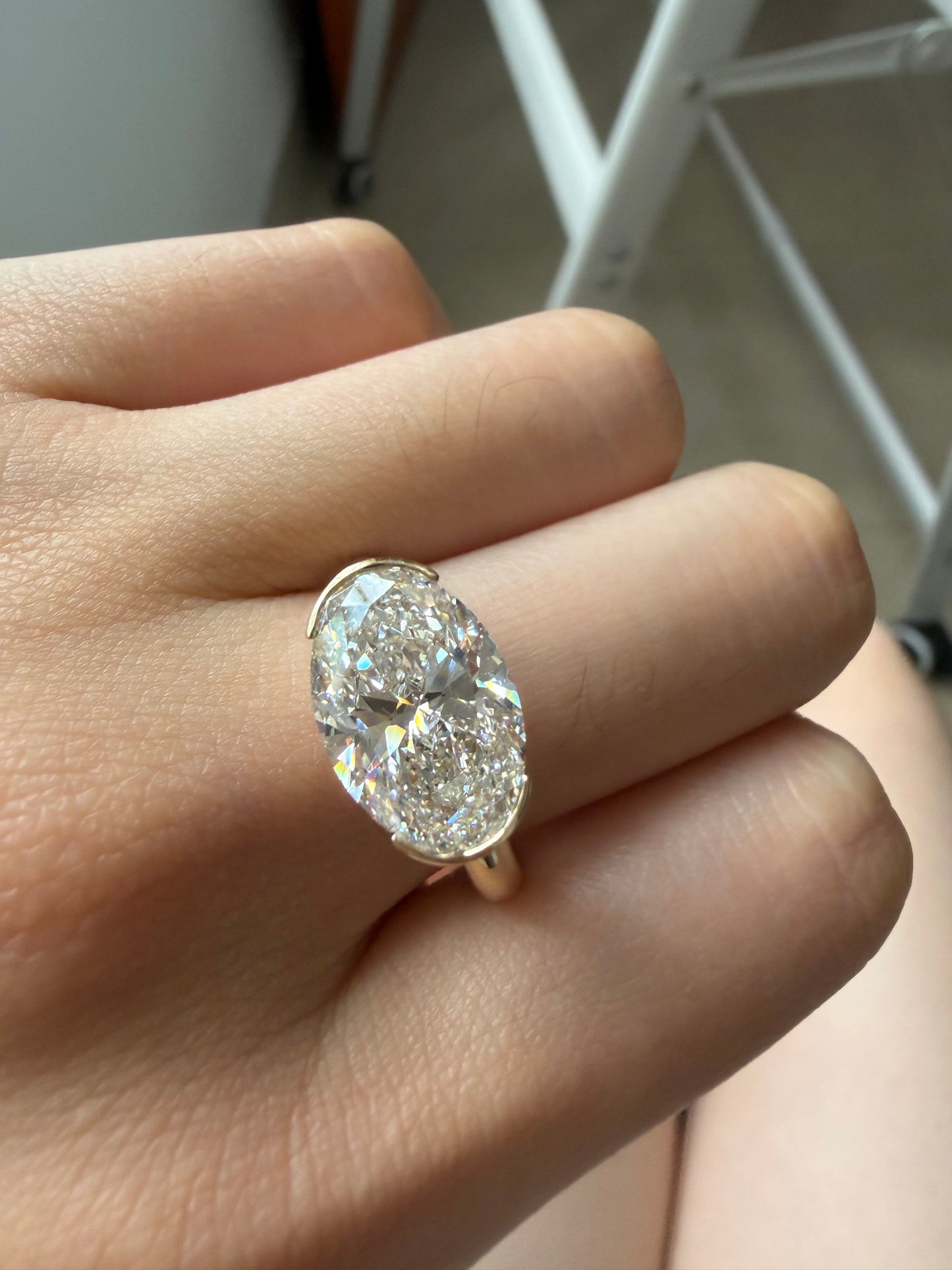 Pirmiana Jewelry Custom Design Ruif Jewelry Classic Design 14k and 18k yellow gold 4ct oval shaped Lab Grown Diamond Ring Engagement Wedding Band Rings for Women Fine Jewelry
