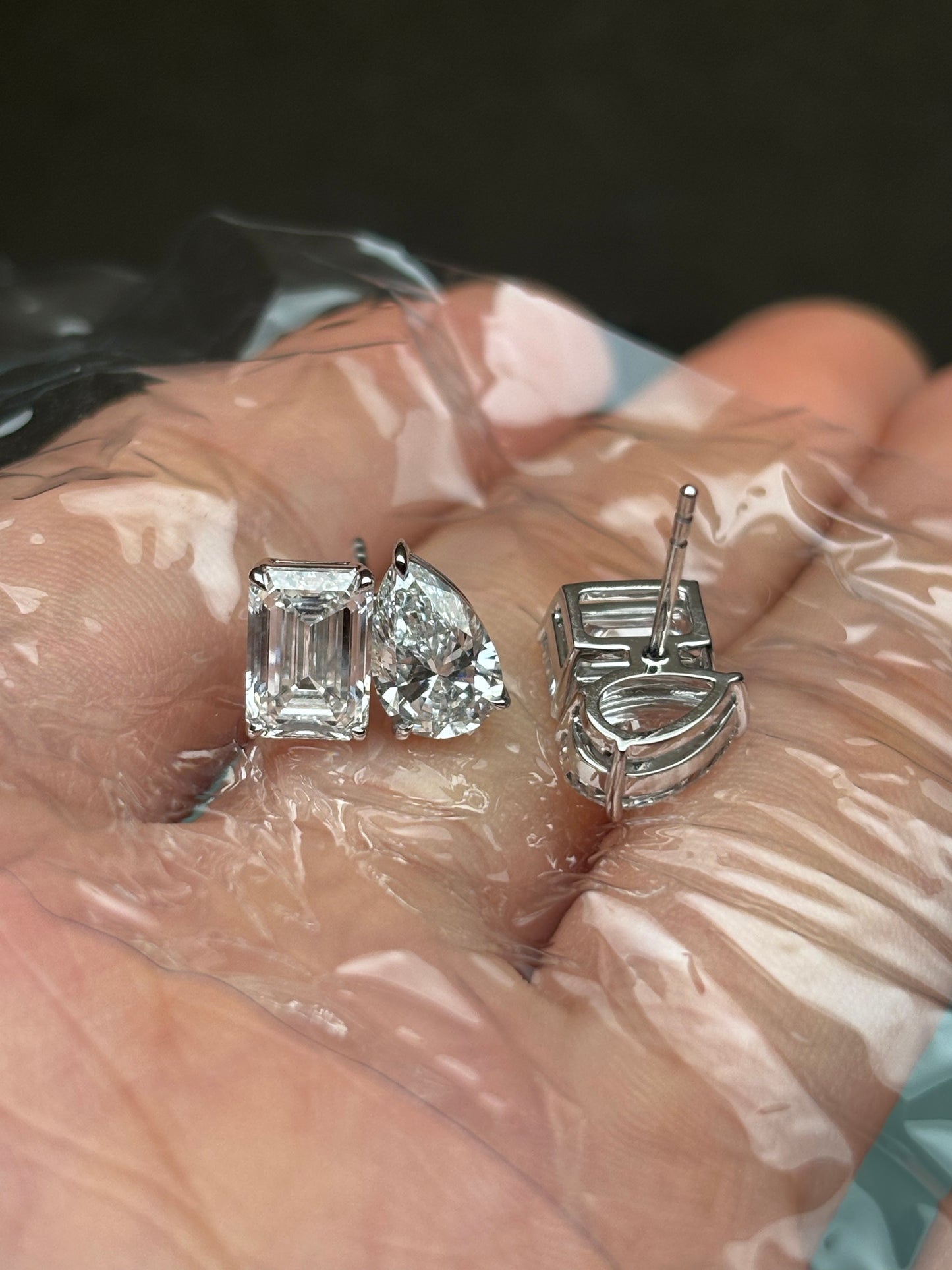 Pirmiana Customized 14k White Gold 5ctw Lab Grown Diamond Earrings for Women Party Gift