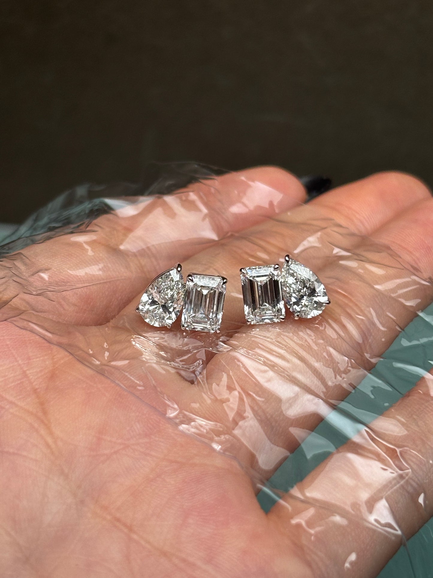Pirmiana Customized 14k White Gold 5ctw Lab Grown Diamond Earrings for Women Party Gift