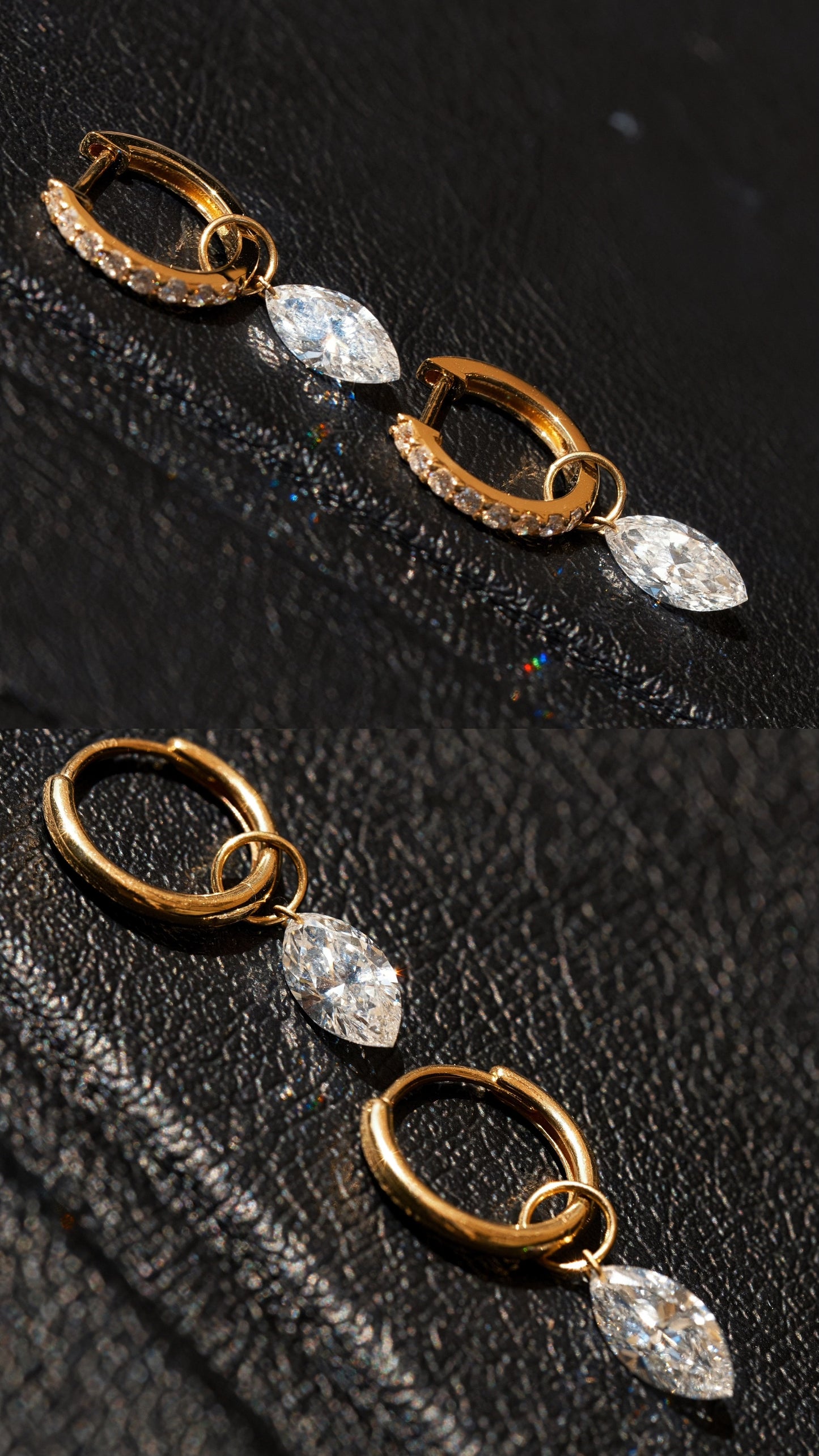 Ruif customized Pirmiana designed Popular style 18K Gold 0.5ct+0.5ct Marquise/Pear Cut Lab Grown Diamond Drop Hoop Earring and Dainty Dangle Hoops For woman and Man Birthday Party Gifts