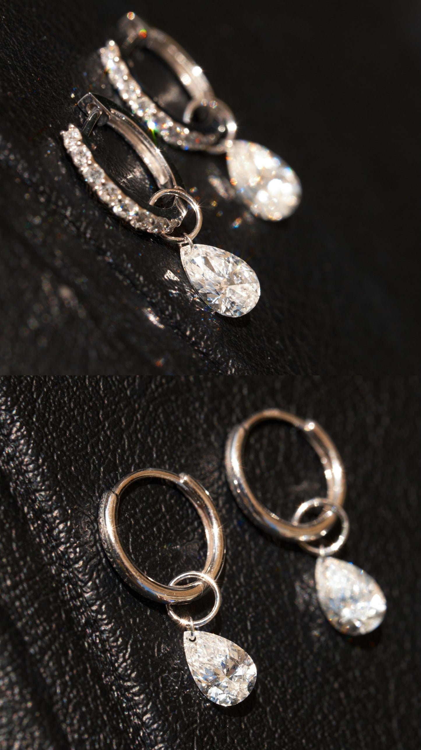 Ruif customized Pirmiana designed Popular style 18K Gold 0.5ct+0.5ct Marquise/Pear Cut Lab Grown Diamond Drop Hoop Earring and Dainty Dangle Hoops For woman and Man Birthday Party Gifts