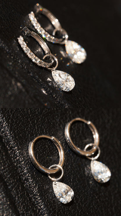 Ruif customized Pirmiana designed Popular style 18K Gold 0.5ct+0.5ct Marquise/Pear Cut Lab Grown Diamond Drop Hoop Earring and Dainty Dangle Hoops For woman and Man Birthday Party Gifts