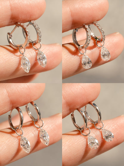 Ruif customized Pirmiana designed Popular style 18K Gold 0.5ct+0.5ct Marquise/Pear Cut Lab Grown Diamond Drop Hoop Earring and Dainty Dangle Hoops For woman and Man Birthday Party Gifts