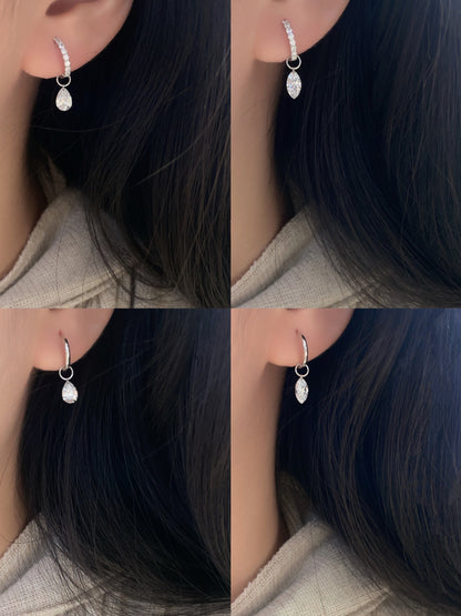 Ruif customized Pirmiana designed Popular style 18K Gold 0.5ct+0.5ct Marquise/Pear Cut Lab Grown Diamond Drop Hoop Earring and Dainty Dangle Hoops For woman and Man Birthday Party Gifts