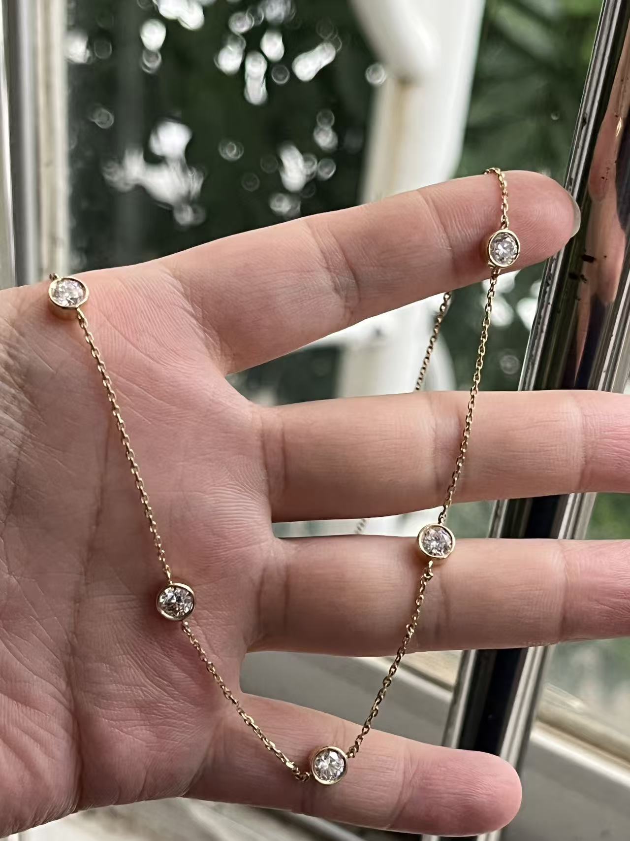 Ruif Jewelry 14k yellow gold Lab Grown Diamond Necklace Gemstone Jewelry