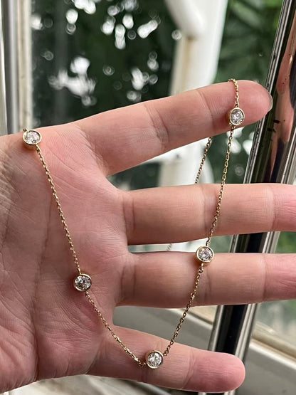 Ruif Jewelry 14k yellow gold Lab Grown Diamond Necklace Gemstone Jewelry