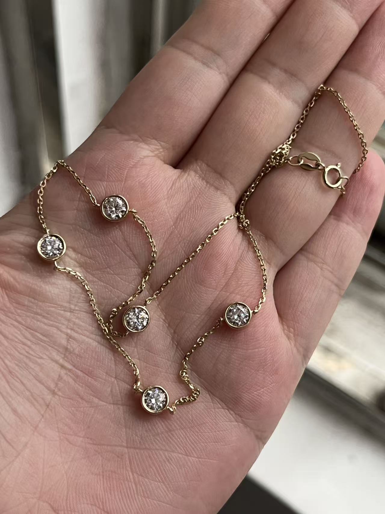 Ruif Jewelry 14k yellow gold Lab Grown Diamond Necklace Gemstone Jewelry