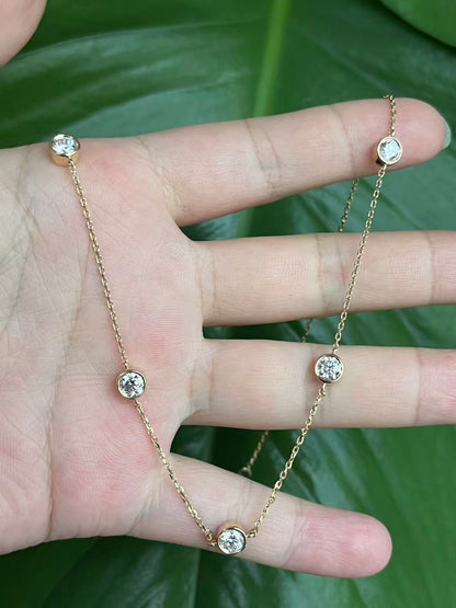Ruif Jewelry 14k yellow gold Lab Grown Diamond Necklace Gemstone Jewelry