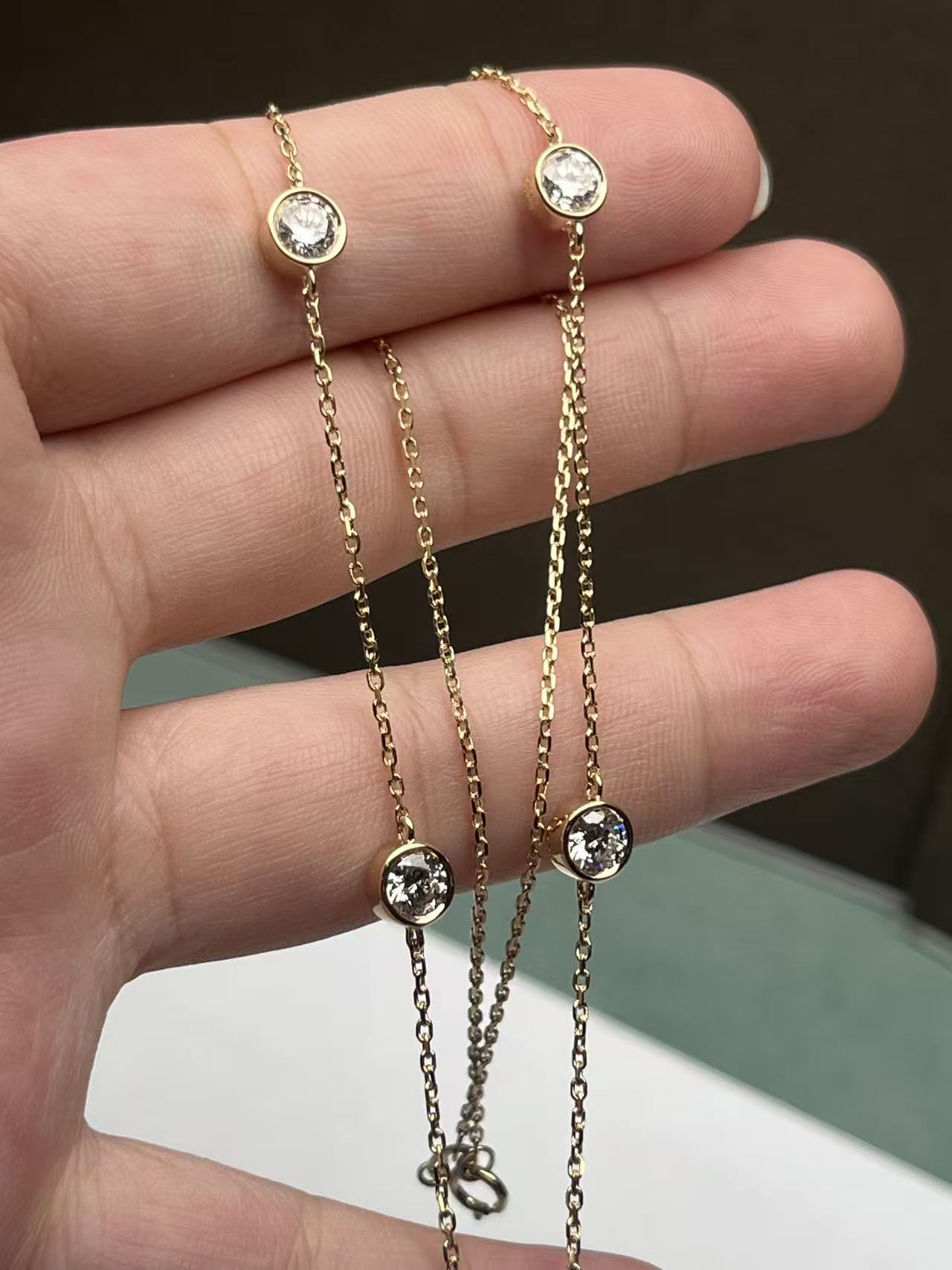 Ruif Jewelry 14k yellow gold Lab Grown Diamond Necklace Gemstone Jewelry