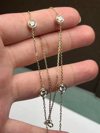 Ruif Jewelry 14k yellow gold Lab Grown Diamond Necklace Gemstone Jewelry