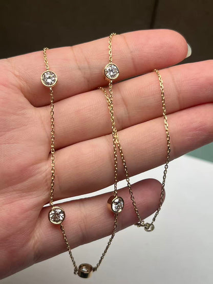 Ruif Jewelry 14k yellow gold Lab Grown Diamond Necklace Gemstone Jewelry
