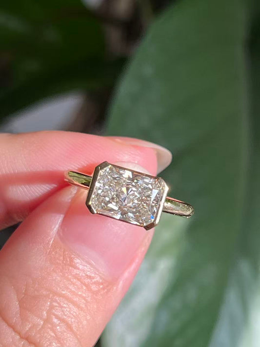 Pirmiana Jewelry Customized 14k Yellow Gold 2ct Lab Grown Diamond Rings Engagement Wedding Band Rings for Women Fine Jewelry
