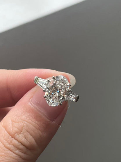 Pirmiana Jewelry Customized  Platinum 2.5ct Lab Grown Diamond Rings Engagement Wedding Band Rings for Women Fine Jewelry