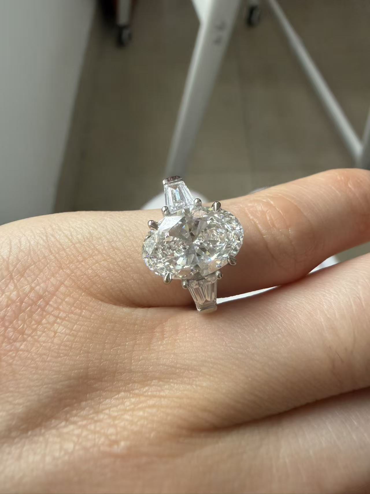 Pirmiana Jewelry Customized  Platinum 2.5ct Lab Grown Diamond Rings Engagement Wedding Band Rings for Women Fine Jewelry