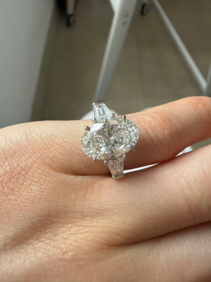 Pirmiana Jewelry Customized  Platinum 2.5ct Lab Grown Diamond Rings Engagement Wedding Band Rings for Women Fine Jewelry