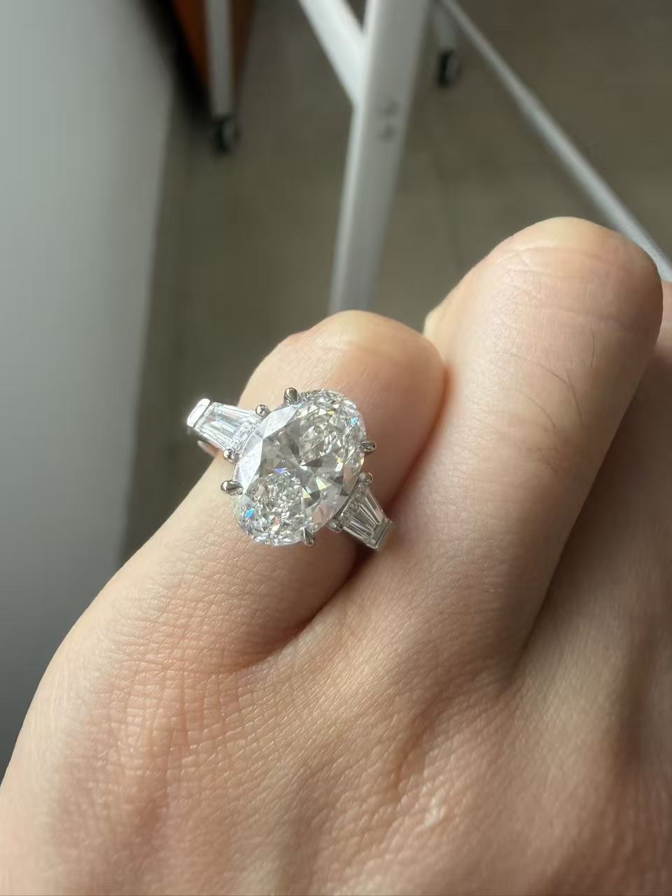 Pirmiana Jewelry Customized  Platinum 2.5ct Lab Grown Diamond Rings Engagement Wedding Band Rings for Women Fine Jewelry