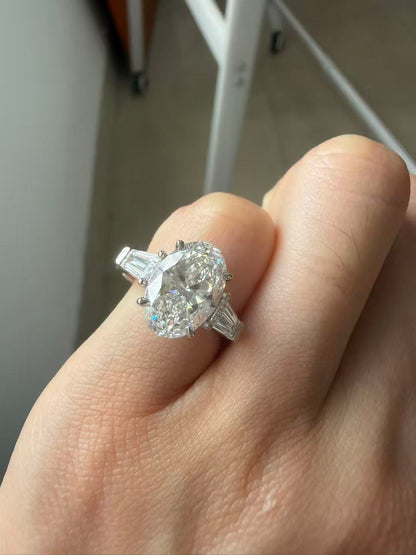 Pirmiana Jewelry Customized  Platinum 2.5ct Lab Grown Diamond Rings Engagement Wedding Band Rings for Women Fine Jewelry