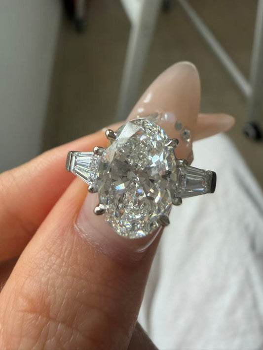 Pirmiana Jewelry Customized  Platinum 2.5ct Lab Grown Diamond Rings Engagement Wedding Band Rings for Women Fine Jewelry