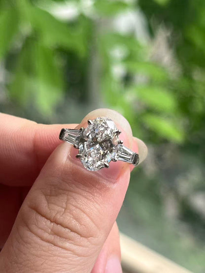 Pirmiana Jewelry Customized  Platinum 2.5ct Lab Grown Diamond Rings Engagement Wedding Band Rings for Women Fine Jewelry