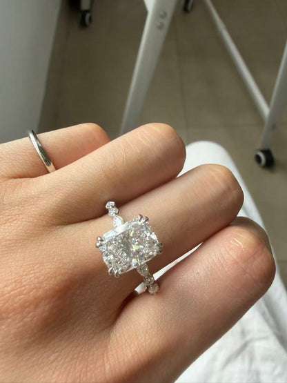 Pirmiana Jewelry Customized 14K White 3ct Lab Grown Diamond Rings Engagement Wedding Band Rings for Women Fine Jewelry