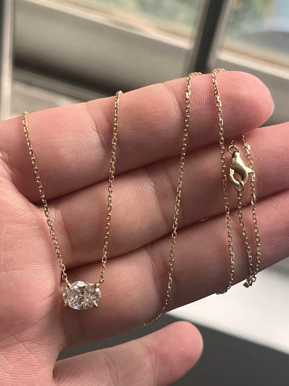 Ruif Jewelry 10k yellow gold Lab Grown Diamond Necklace Gemstone Jewelry