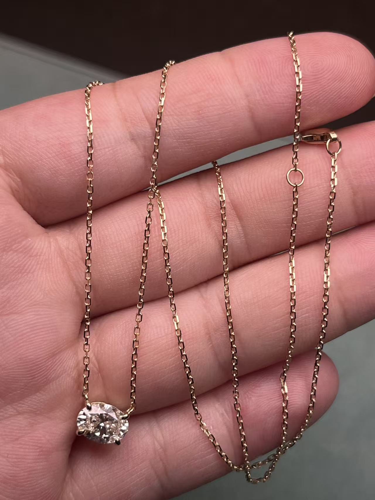 Ruif Jewelry 10k yellow gold Lab Grown Diamond Necklace Gemstone Jewelry