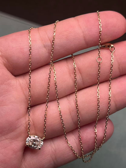 Ruif Jewelry 10k yellow gold Lab Grown Diamond Necklace Gemstone Jewelry