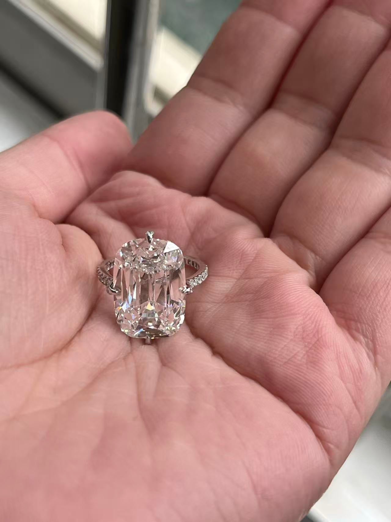 Pirmiana Jewelry Customized Platinum 10.11ct Lab Grown Diamond Three Stone Engagement Rings for Women Fine Jewelry