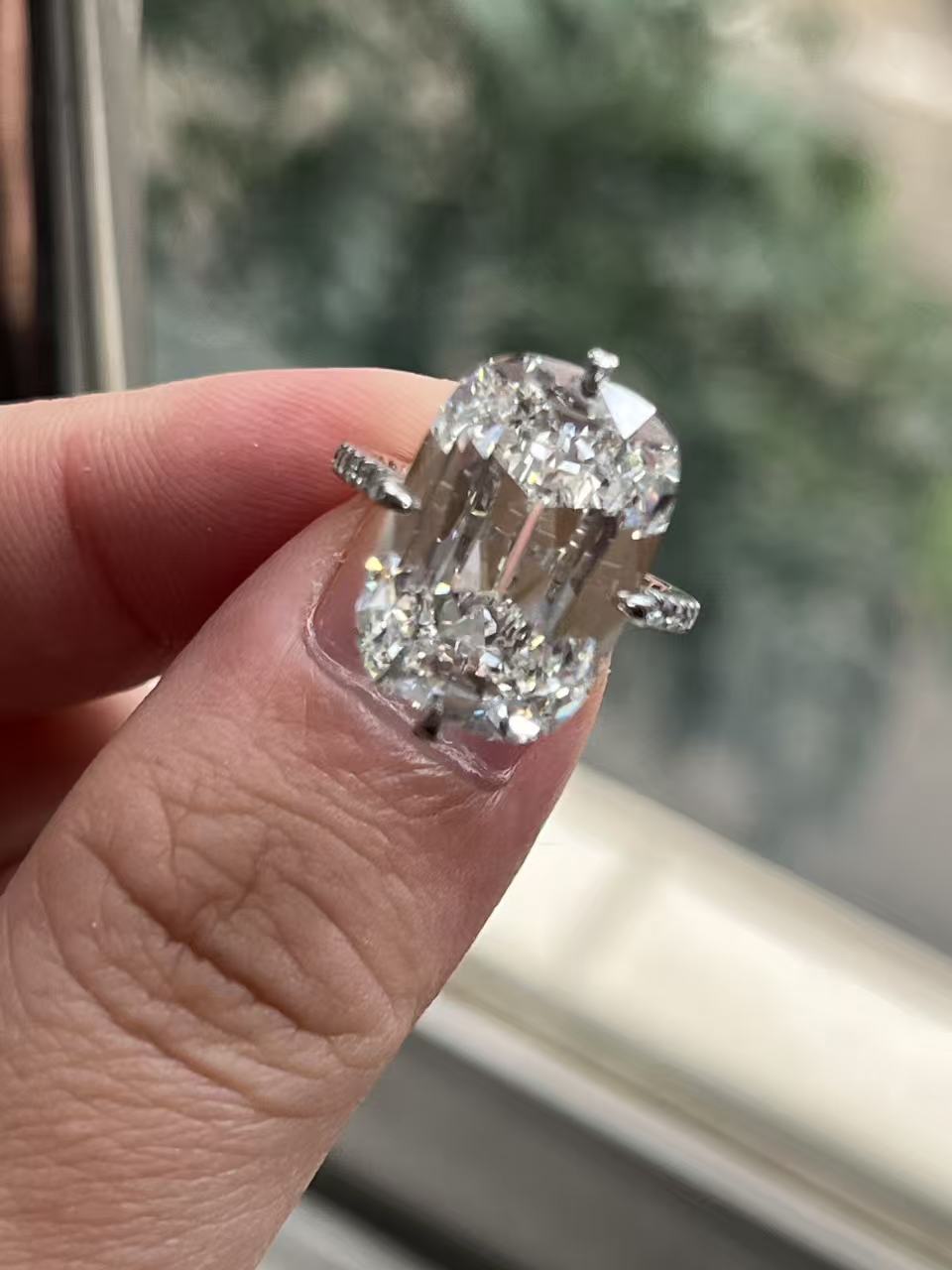 Pirmiana Jewelry Customized Platinum 10.11ct Lab Grown Diamond Three Stone Engagement Rings for Women Fine Jewelry