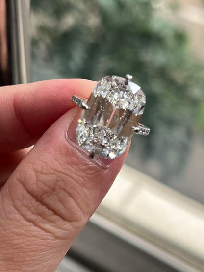 Pirmiana Jewelry Customized Platinum 10.11ct Lab Grown Diamond Three Stone Engagement Rings for Women Fine Jewelry