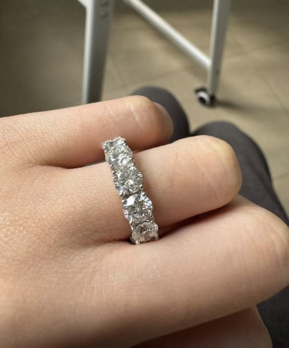 Pirmiana Jewelry Custom Design Ruif Jewelry 18k white gold Total about 4.5ct Round shaped Lab Grown Diamond Ring Eternity Rings for Women Fine Jewelry for Beautiful Gift