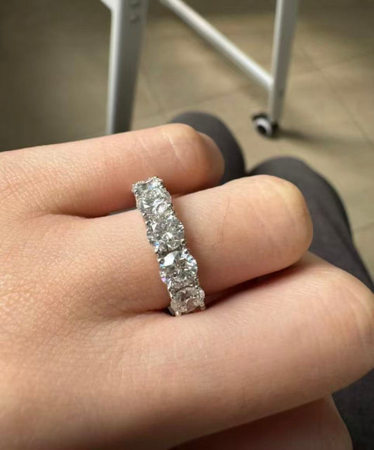 Pirmiana Jewelry Custom Design Ruif Jewelry 18k white gold Total about 4.5ct Round shaped Lab Grown Diamond Ring Eternity Rings for Women Fine Jewelry for Beautiful Gift