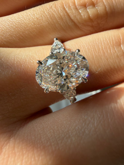 Pirmiana Jewelry Customized 14K Gold 3ct Lab Grown Diamond Three Stone Engagement Rings for Women Fine Jewelry