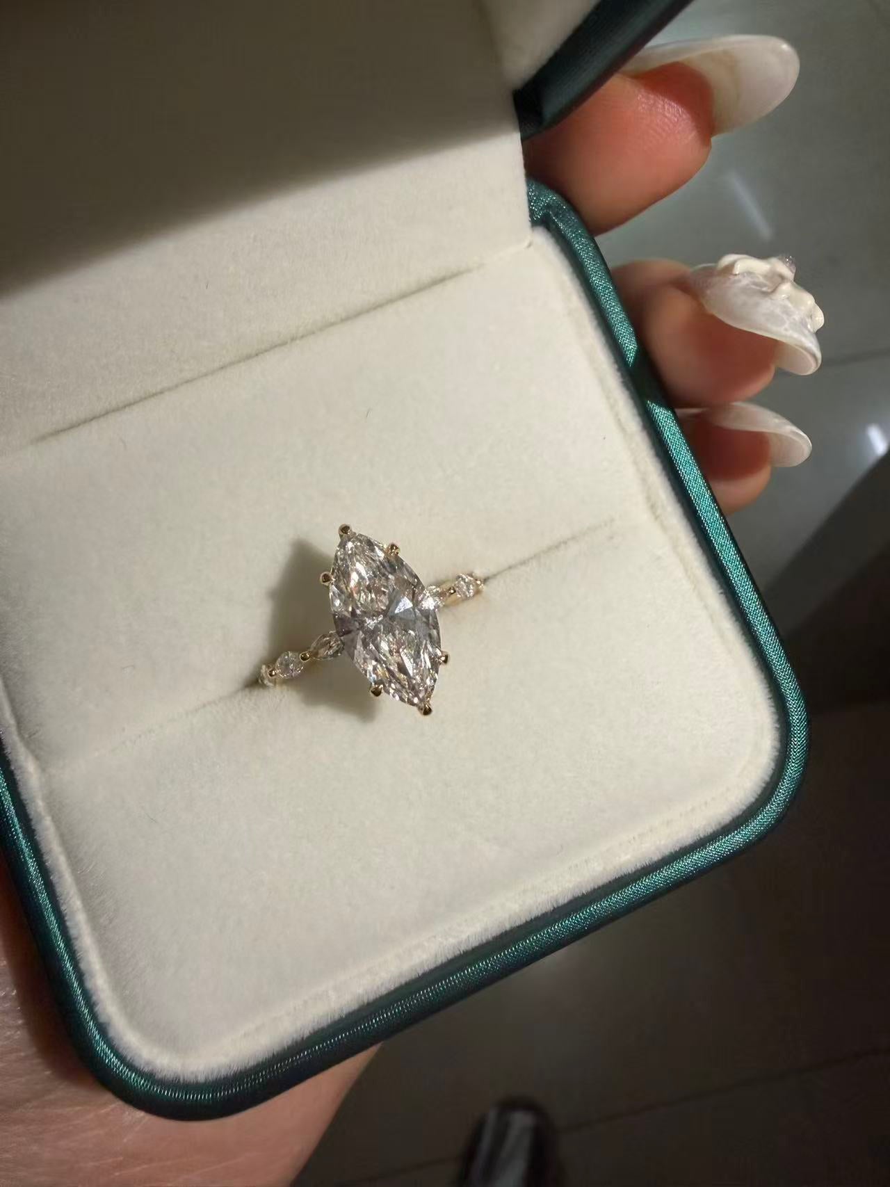 Pirmiana Jewelry Customized 18K White 2.5ct Lab Grown Diamond Rings Engagement Wedding Band Rings for Women Fine Jewelry