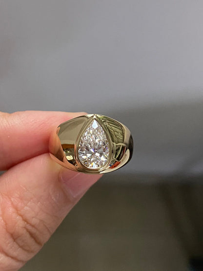 Ruif custom making 14k yellow gold 1.5ct D VS1 lab grown diamond ring vintage neutral