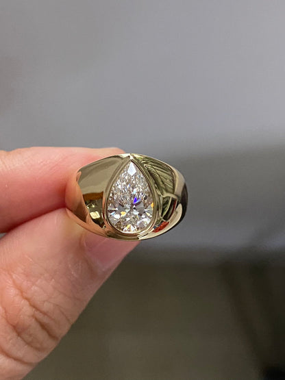 Ruif custom making 14k yellow gold 1.5ct D VS1 lab grown diamond ring vintage neutral