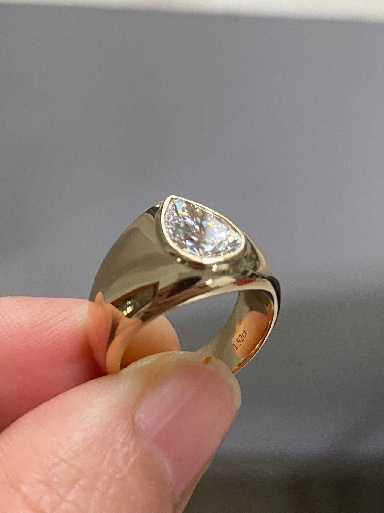 Ruif custom making 14k yellow gold 1.5ct D VS1 lab grown diamond ring vintage neutral