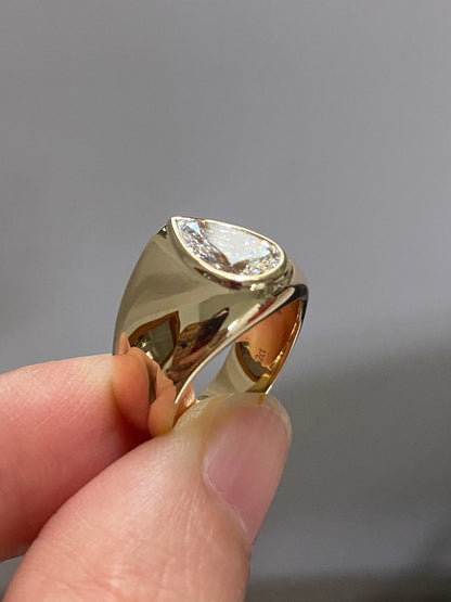 Ruif custom making 14k yellow gold 1.5ct D VS1 lab grown diamond ring vintage neutral