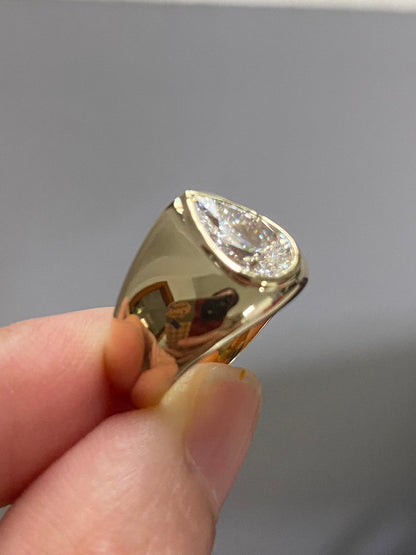 Ruif custom making 14k yellow gold 1.5ct D VS1 lab grown diamond ring vintage neutral
