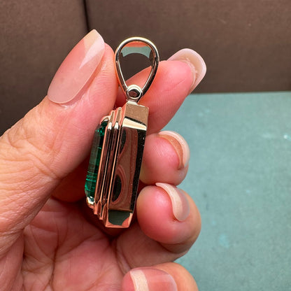 Pirmiana custom made 14K yellow gold 15.15ct lab grown emerald pendant