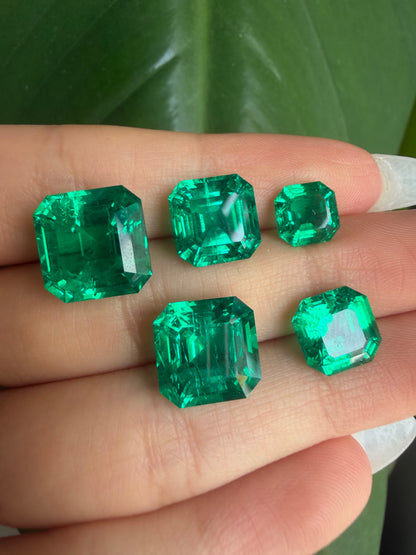 Pirmiana  0.5-12.35ct Asscher Cut Lab Grown Emeralds Loose Gemstones for Jewelry Making