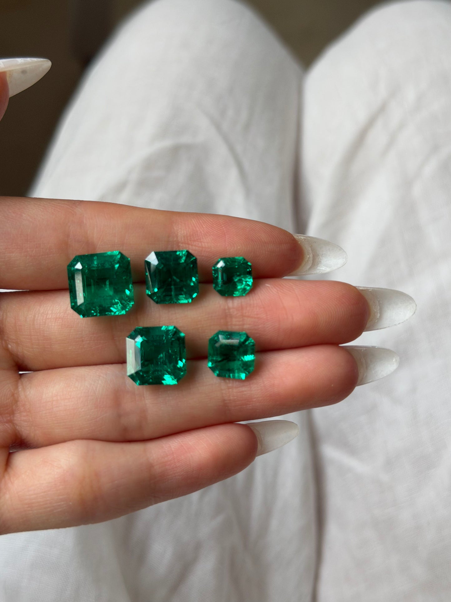 Pirmiana  0.5-12.35ct Asscher Cut Lab Grown Emeralds Loose Gemstones for Jewelry Making