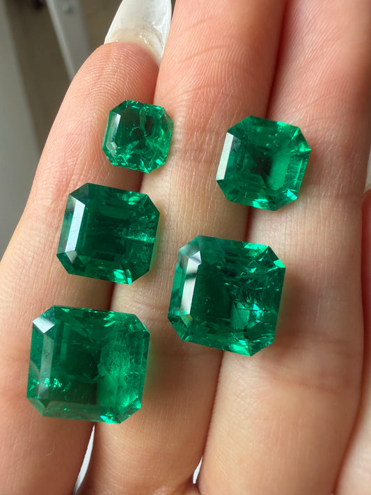 Pirmiana  0.5-12.35ct Asscher Cut Lab Grown Emeralds Loose Gemstones for Jewelry Making