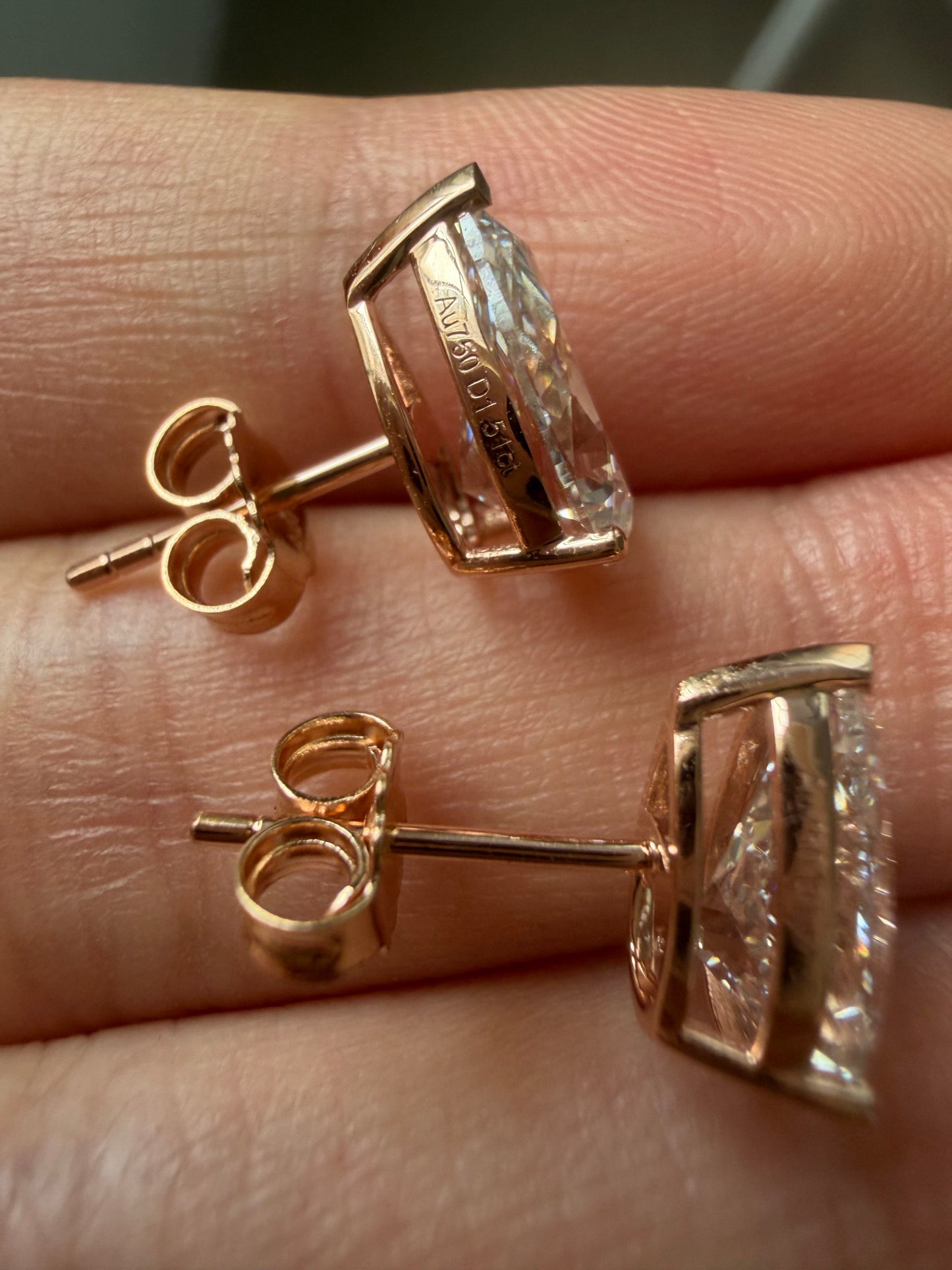 Pirmiana Custom Design 18K Rose Gold Earrings for Women 1.5ct Each Pear Shape CVD Lab Grown Diamond Jewelry