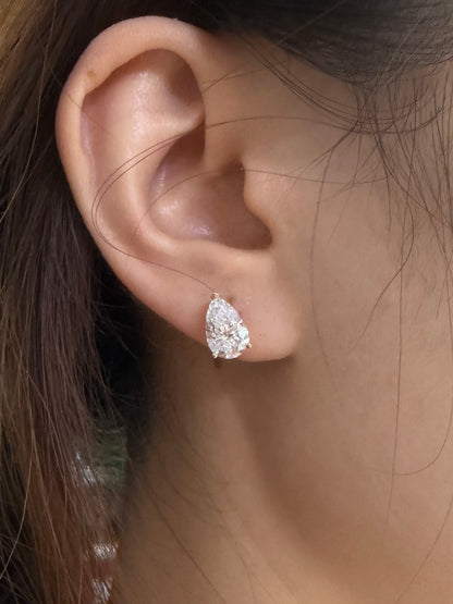 Pirmiana Custom Design 18K Rose Gold Earrings for Women 1.5ct Each Pear Shape CVD Lab Grown Diamond Jewelry