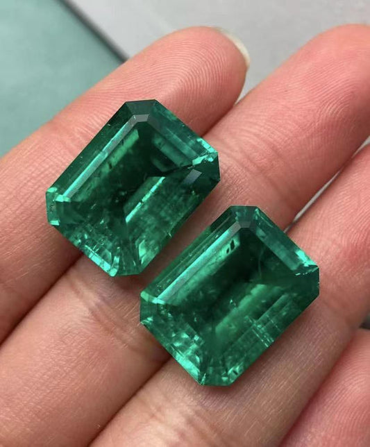 16x22mm Total 52ct Lab grown emerald colombia vivid green color with nice inclusions like natual gemstone