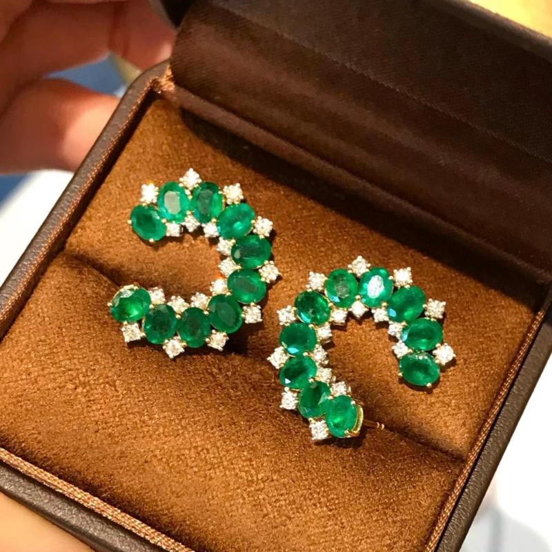 Primiana 2025 Hot Sale New Classic Style18K 4x5mm Oval Shape Earrings And Side Stone Lab Diamond Girlfriend Gift