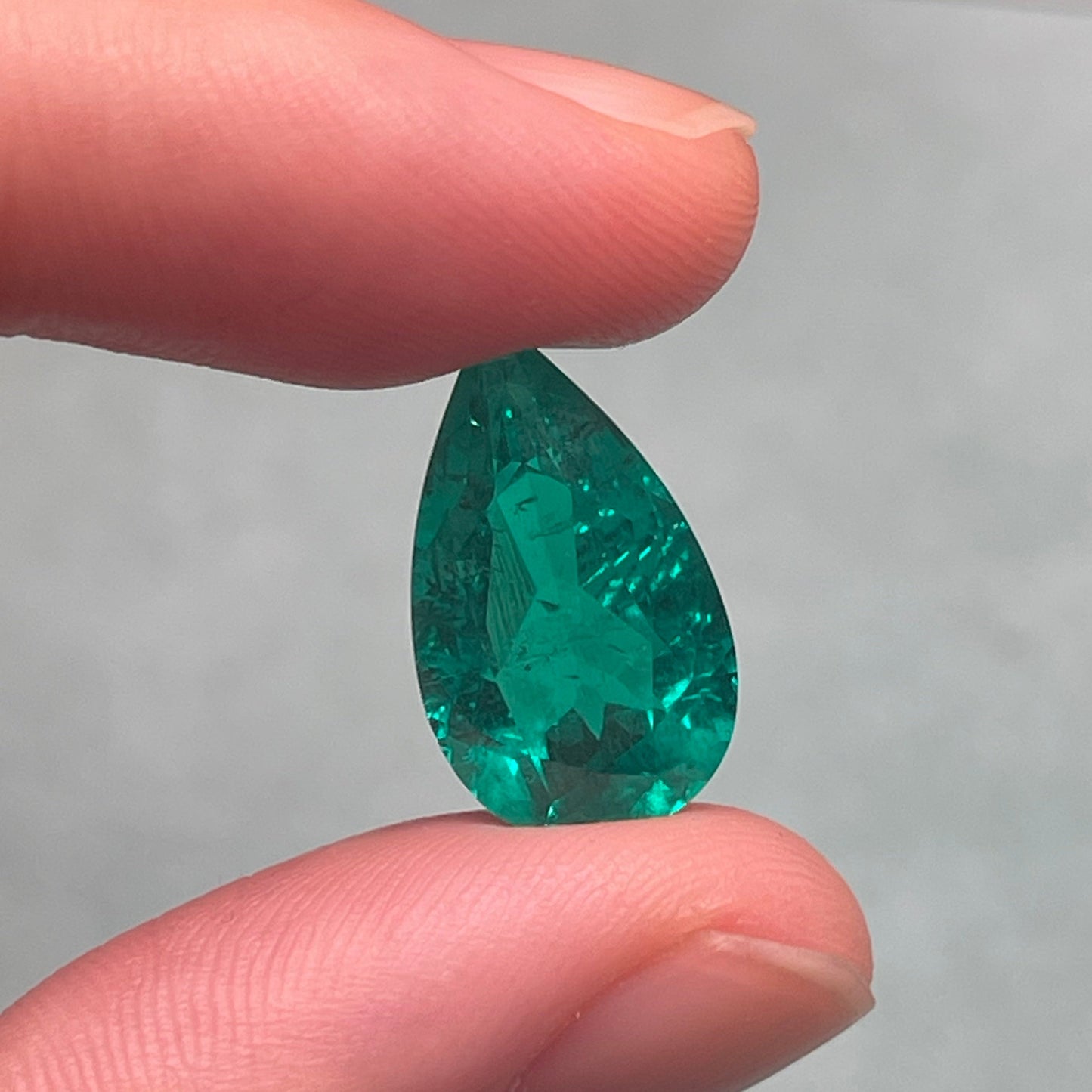 Pirmiana 7.16ct Pear Shape Lab Grown Emerald